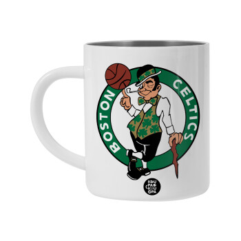 Boston Celtics, BIG Mug Stainless steel double wall (450ml, White)