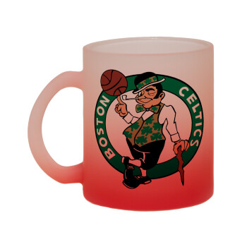 Boston Celtics, Κούπα γυάλινη δίχρωμη με βάση το κόκκινο ματ, 330ml
