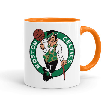 Boston Celtics, Mug colored orange, ceramic, 330ml
