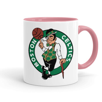 Boston Celtics, Κούπα χρωματιστή ροζ, κεραμική, 330ml