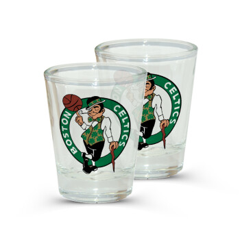 Boston Celtics, Σφηνοπότηρα γυάλινα 45ml διάφανα (2 τεμάχια)