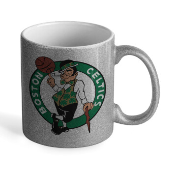 Boston Celtics, Κούπα Ασημένια Glitter που γυαλίζει, κεραμική, 330ml