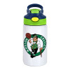 Παιδικό παγούρι θερμό, ανοξείδωτο, με καλαμάκι ασφαλείας, πράσινο/μπλε (350ml)