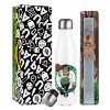Easter candle, metallic white thermos bottle (500ml) & aromatic flat candle (30cm) (GRAY)