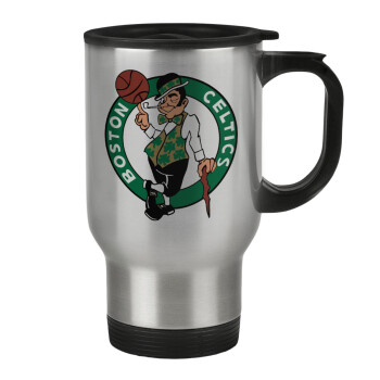 Boston Celtics, Stainless steel travel mug with lid, double wall 450ml