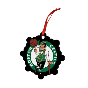 Boston Celtics, Christmas ornament snowflake wooden 7.5cm