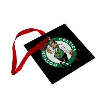 Boston Celtics, Χριστουγεννιάτικο στολίδι γυάλινο τετράγωνο 9x9cm