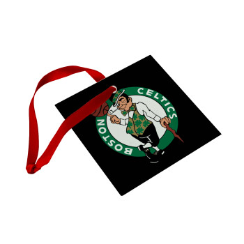 Boston Celtics, Christmas ornament, glass square ornament 9x9cm