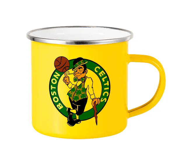 Boston Celtics — Yellow Enamel Metallic Cup 360ml