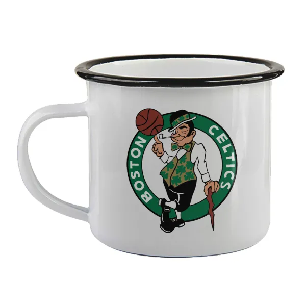 Boston Celtics — Enamel mug with black rim, 360ml