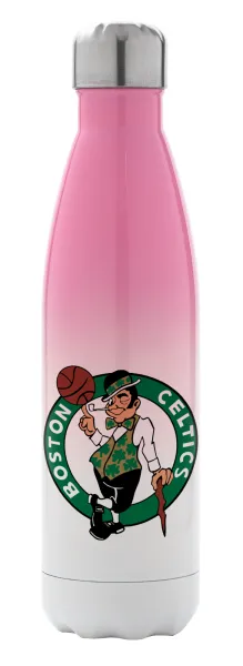 Boston Celtics — Metal mug thermos Pink/White (Stainless steel), double wall, 500ml