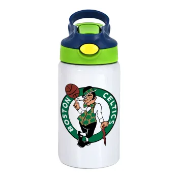 Boston Celtics, Παιδικό παγούρι θερμό, ανοξείδωτο, με καλαμάκι ασφαλείας, πράσινο/μπλε (350ml)