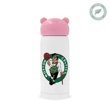 Boston Celtics, Pink stainless steel thermal flask, 320ml