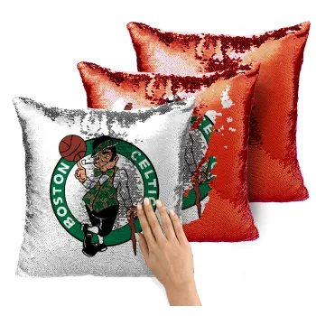 Boston Celtics, Μαξιλάρι καναπέ Μαγικό Κόκκινο με πούλιες 40x40cm περιέχεται το γέμισμα
