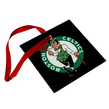 Boston Celtics, Christmas ornament, glass square ornament 9x9cm