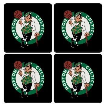 Boston Celtics, ΣΕΤ 4 Σουβέρ ξύλινα τετράγωνα (9cm)