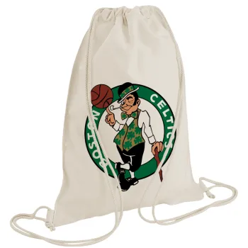 Boston Celtics, Backpack bag GYMBAG natural (28x40cm)