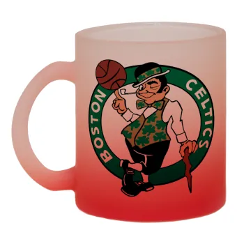 Boston Celtics, Κούπα γυάλινη δίχρωμη με βάση το κόκκινο ματ, 330ml