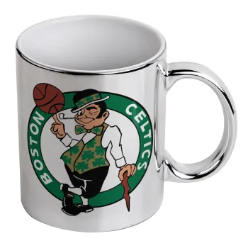 Boston Celtics, Mug ceramic, silver mirror, 330ml