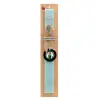 Easter Set, wooden keychain & aromatic flat Easter candle (30cm) (TURQUOISE)