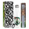 Easter candle, metallic white thermos bottle (500ml) & aromatic flat candle (30cm) (GRAY)