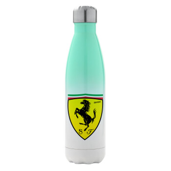 Ferrari, Μεταλλικό παγούρι θερμός Πράσινο/Λευκό (Stainless steel), διπλού τοιχώματος, 500ml