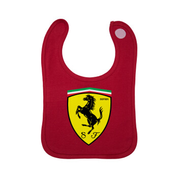 Ferrari, Σαλιάρα με Σκρατς Κόκκινη 100% Organic Cotton (0-18 months)