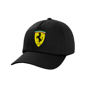Ferrari, Καπέλο Ενηλίκων Baseball, 100% Βαμβακερό,  Μαύρο (ΒΑΜΒΑΚΕΡΟ, ΕΝΗΛΙΚΩΝ, UNISEX, ONE SIZE)