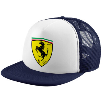Ferrari, Καπέλο Soft Trucker με Δίχτυ Dark Blue/White 