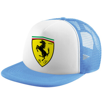 Ferrari, Καπέλο Soft Trucker με Δίχτυ Γαλάζιο/Λευκό