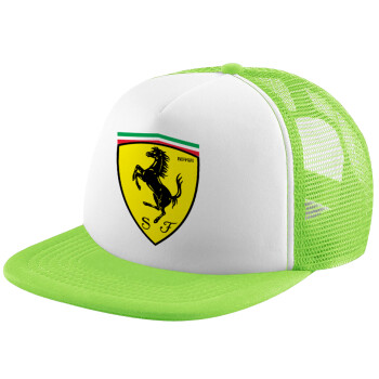 Ferrari, Καπέλο Soft Trucker με Δίχτυ Πράσινο/Λευκό