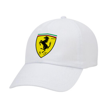 Ferrari, Καπέλο Ενηλίκων Baseball Λευκό 5-φύλλο (POLYESTER, ΕΝΗΛΙΚΩΝ, UNISEX, ONE SIZE)