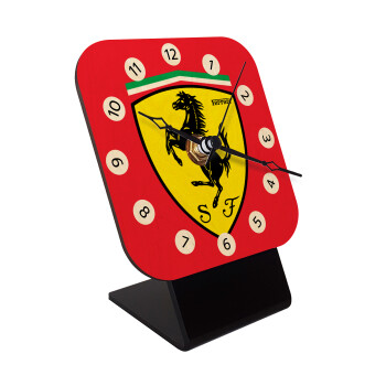 Ferrari, Quartz Table clock in natural wood (10cm)