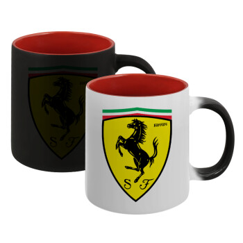 Ferrari, Κούπα Μαγική εσωτερικό κόκκινο, κεραμική, 330ml που αλλάζει χρώμα με το ζεστό ρόφημα (1 τεμάχιο)