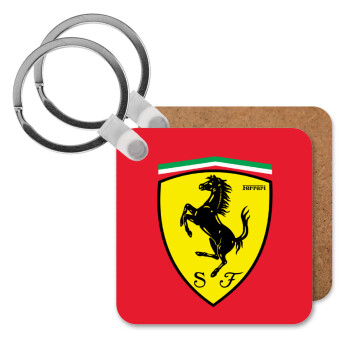 Ferrari, Μπρελόκ Ξύλινο τετράγωνο MDF 5cm (3mm πάχος)