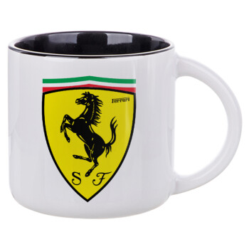 Ferrari, Κούπα κεραμική 400ml Λευκή/Μαύρη