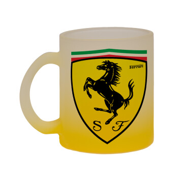 Ferrari, Κούπα γυάλινη δίχρωμη με βάση το κίτρινο ματ, 330ml