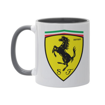 Ferrari, Κούπα χρωματιστή γκρι, κεραμική, 330ml