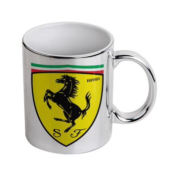 Ferrari, Mug ceramic, silver mirror, 330ml