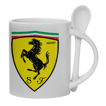 Ferrari, Κούπα, κεραμική με κουταλάκι, 330ml (1 τεμάχιο)