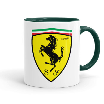 Ferrari, Κούπα χρωματιστή πράσινη, κεραμική, 330ml