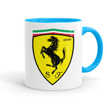 Ferrari, Mug colored light blue, ceramic, 330ml