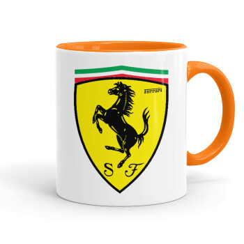 Ferrari, Κούπα χρωματιστή πορτοκαλί, κεραμική, 330ml