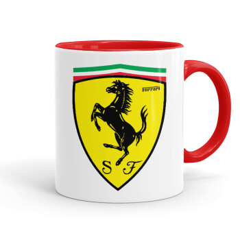 Ferrari, Κούπα χρωματιστή κόκκινη, κεραμική, 330ml