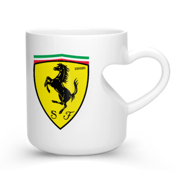 Ferrari, Κούπα καρδιά λευκή, κεραμική, 330ml