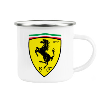 Ferrari, Κούπα Μεταλλική εμαγιέ λευκη 360ml