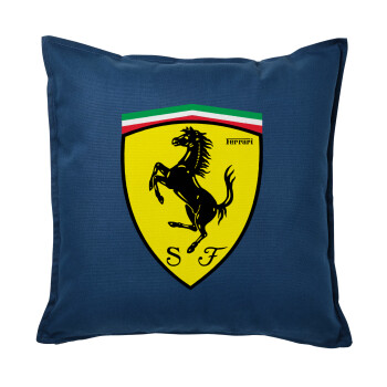 Ferrari, Μαξιλάρι καναπέ Μπλε 100% βαμβάκι, περιέχεται το γέμισμα (50x50cm)
