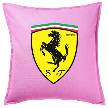 Ferrari, Μαξιλάρι καναπέ ΡΟΖ 100% βαμβάκι, περιέχεται το γέμισμα (50x50cm)