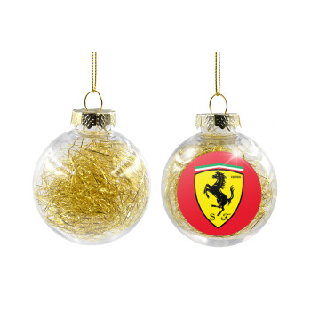 Ferrari, Χριστουγεννιάτικη μπάλα δένδρου διάφανη με χρυσό γέμισμα 8cm