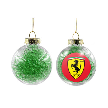 Ferrari, Χριστουγεννιάτικη μπάλα δένδρου διάφανη με πράσινο γέμισμα 8cm
